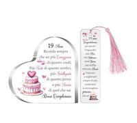 Regalo Compleanno Targhe Acriliche Segnalibro Set da 2 Pezzi Cuore Scrivania Segni Sorella Figlia Amici Donne Nascita Giorno Presente Incoraggiare Nipote 60° 70° 80° Mamma Nonna Madrina Ricordi (19)
