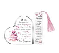 Regalo Compleanno Targhe Acriliche Segnalibro Set da 2 Pezzi Cuore Scrivania Segni Sorella Figlia Amici Donne Nascita Giorno Presente Incoraggiare Nipote 60° 70° 80° Mamma Nonna Madrina Ricordi (12)