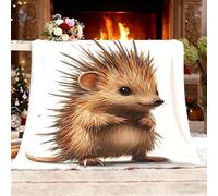Regalo Coperta XL 150x200cm Carino Animale Riccio Texture Calda Copridivano Coperta da letto Morbida e leggera Bianco per Mamma Donne e Fidanzate