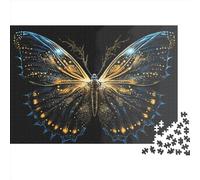 Regalo Creativo Farfalla Antica Puzzle in Legno da 1000 Pezzi per Adulti Puzzle Rettangolare Gioco di Sfida per Esercizi del Cervello 1000 Pezzi (75x50 cm)