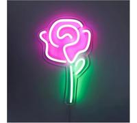 Regalo creativo per insegne al neon Decorazione a forma fiore per rosa insegna luminosa al neon negozio festa illuminazione da parete insegne decorative 18×30cm