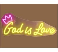 Regalo creativo per insegne al neon Insegna al neon "Dio è amore", decorazione per matrimonio, lampada per la per stanza delle ragazze, 42 x 17 cm(3)