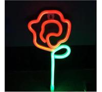 Regalo creativo per insegne al neon Insegna al per neon a forma di fiore per rosa per per LED per camera da letto, festa a parete, ufficio, casa, bar(Neon-4)