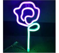 Regalo creativo per insegne al neon Insegna al per neon a forma di fiore per rosa per per LED per camera da letto, festa a parete, ufficio, casa, bar(Neon-3)