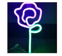Regalo creativo per insegne al neon Per insegna al neon a forma di fiore Per rosa, per camera da letto, parete per feste(Neon-3)