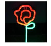 Regalo creativo per insegne al neon Per insegna al neon a forma di fiore Per rosa, per camera da letto, parete per feste(Neon-4)