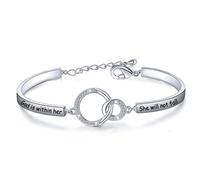 Regalo cristiano Gioielli religiosi Salmo 46:5 God is Within Her She Will Not Fall Bracciale Bible Verse Braccialetto Regalo per madrina, Small, Rame