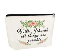 Regalo cristiano per battesimo da donna, borsa per il trucco di Geova per lei, con frase motivazionale, borsa per cosmetici, testimone di Geova, regalo religioso, regalo di compleanno, regalo di