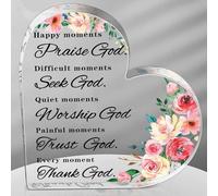 Regalo cristiano per donna versi biblici decorazione citazioni ispiratrici preghiera cristiana regalo religioso festa della mamma lode Dio camera decorazione acrilico cuore placca segno per casa