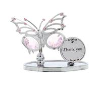 Regalo Crystocraft Decorazione Souvenir Farfalla placcato Cromo di ringraziamento Thank You con elementi di cristallo di Swarvoski