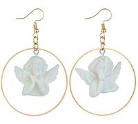 Regalo d'Amore di Moda Gioielli di Tendenza Amicizia Regali per Ragazze Ciondolo Angelo Cupido Orecchini a Cerchio Rotondi Gancio a Forma di Bambino Attractive Design