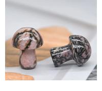 Regalo decorativo for statua con bacchetta for massaggio in cristallo di quarzo naturale intagliato a forma di mini fungo da 0,7 pollici (Color : Pink Rhodonite, Size : 5 PC)