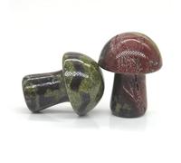 Regalo decorativo for statua con bacchetta for massaggio in cristallo di quarzo naturale intagliato a forma di mini fungo da 0,7 pollici (Color : Dragon Blood Jasper, Size : One Size)