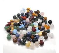 Regalo decorativo for statua con bacchetta for massaggio in cristallo di quarzo naturale intagliato a forma di mini fungo da 0,7 pollici (Color : Random, Size : One Size)