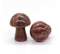 Regalo decorativo for statua con bacchetta for massaggio in cristallo di quarzo naturale intagliato a forma di mini fungo da 0,7 pollici (Color : Sesame Red, Size : One Size)