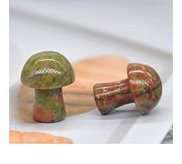 Regalo decorativo for statua con bacchetta for massaggio in cristallo di quarzo naturale intagliato a forma di mini fungo da 0,7 pollici (Color : Unakite, Size : One Size)