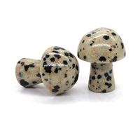 Regalo decorativo for statua con bacchetta for massaggio in cristallo di quarzo naturale intagliato a forma di mini fungo da 0,7 pollici (Color : Dalmation Jasper-01, Size : 5 PC)