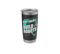 Regalo del team di robotica Keep Calm Build Robotics Bicchiere termico in acciaio inox doppia parete