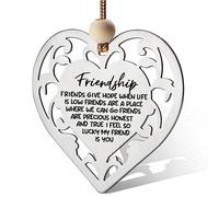 Regalo dell'amicizia per donne, amici, cuore, ornamento ricordo, regalo dell'amicizia per la migliore amica, migliore amica, migliore amica, compleanno, Natale, laurea, regalo di amicizia per donne e