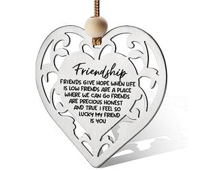 Regalo dell'amicizia per donne, amici, cuore, ornamento ricordo, regalo dell'amicizia per la migliore amica, migliore amica, migliore amica, compleanno, Natale, laurea, regalo di amicizia per donne e