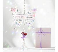 Regalo dell'amicizia per donne, con poesia unica, acchiappasole in cristallo a tema Good Friends but Star per Bestie, regalo di compleanno per lei, set regalo unico con biglietto e confezione regalo