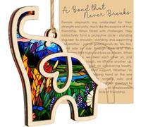 Regalo dell'amicizia per donne, elefante dell'amicizia, ornamento per festival, con biglietto di storia, per colleghi, ornamenti pasquali, regalo per compleanno, ufficio, camera da letto, accessori