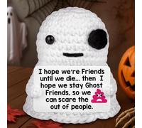 Regalo dell'amicizia per donne, regalo di compleanno unico all'uncinetto per uomini, donne, amici, divertente regalo di Halloween per la casa per sorella, bestie, moglie, amici fantasma fatti a mano