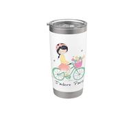 Regalo dell'annata della ragazza carina della bicicletta Bicchiere termico in acciaio inox doppia parete