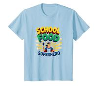 Regalo di apprezzamento della Signora del Pranzo del Supereroe del Cibo della Maglietta, Bambini, Celeste, 3 Anni