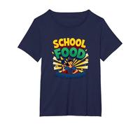 Regalo di apprezzamento della Signora del Pranzo del Supereroe del Cibo della Maglietta, Donna Plus-Size, Navy, 1X