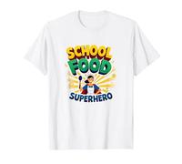 Regalo di apprezzamento della Signora del Pranzo del Supereroe del Cibo della Maglietta, Uomo, Bianco, S