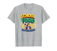 Regalo di apprezzamento della Signora del Pranzo del Supereroe del Cibo della Maglietta, Uomo, Grigio Melange, XL