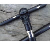 Regalo di bastone da passeggio in legno stile vintage con teschio in osso...