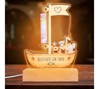 Regalo di battesimo, regali di battesimo per bambine, regali di battesimo per bambini, regalo in denaro per il battesimo, luce notturna a LED, regalo per neonati, lampada da comodino per la cameretta