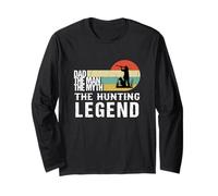 Regalo di Caccia Vintage Dad The Man The Myth Maglia a Manica