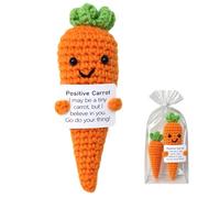 Regalo di carota realizzato a mano, bambola motivazionale lavorata a maglia con biglietto ispiratore, regalo di buona fortuna perfetto per la festa degli insegnanti, supporto emotivo Cro/chet