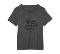 Regalo di Compleanno: 35 - L'Anno in Cui Ho smesso di prendermi Cura Maglietta, Donna Plus-Size, Grigio Scuro, 1X