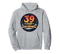 Regalo di Compleanno: 39 And Ready to Burn Bridges Citazione Divertente Felpa con Cappuccio, Unisex per Adulti, Grigio Melange, XL