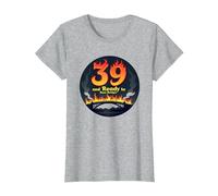 Regalo di Compleanno: 39 And Ready to Burn Bridges Citazione Divertente Maglietta, Donna, Grigio Melange, 3XL
