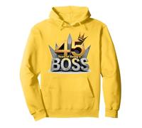 Regalo di Compleanno: 45 Anni di Essere Un Capo Corona di Anniversario Felpa con Cappuccio, Unisex per Adulti, Limone, M