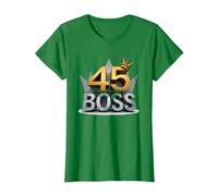 Regalo di Compleanno: 45 Anni di Essere Un Capo Corona di Anniversario Maglietta, Donna, Verde Mela, XL