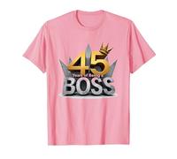 Regalo di Compleanno: 45 Anni di Essere Un Capo Corona di Anniversario Maglietta, Uomo, Rosa, XL