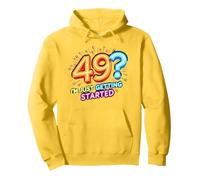 Regalo di Compleanno: 49? I'm Just Getting Started - Neon Vibes Felpa con Cappuccio, Unisex per Adulti, Limone, L