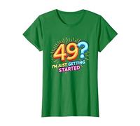 Regalo di Compleanno: 49? I'm Just Getting Started - Neon Vibes Maglietta, Donna, Verde Mela, XXL