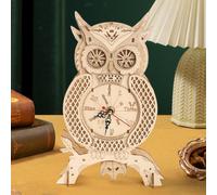 Regalo di compleanno con orologio gufo puzzle in legno 3D per soggiorno,