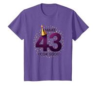 Regalo di Compleanno: I Make 43 Look Good Funny Age Celebration Maglietta, Bambini, Viola mélange, 2 Anni