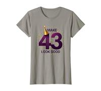 Regalo di Compleanno: I Make 43 Look Good Funny Age Celebration Maglietta, Donna, Ardesia, S