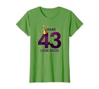 Regalo di Compleanno: I Make 43 Look Good Funny Age Celebration Maglietta, Donna, Erba, 3XL