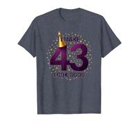 Regalo di Compleanno: I Make 43 Look Good Funny Age Celebration Maglietta, Uomo, Pervinca, XL