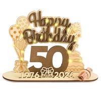 Regalo di compleanno per 50° compleanno, regalo per donne e uomini, decorazione per 50° compleanno, regalo in denaro, per compleanno, in legno, per 50° compleanno, per donna, uomo, decorazione da
